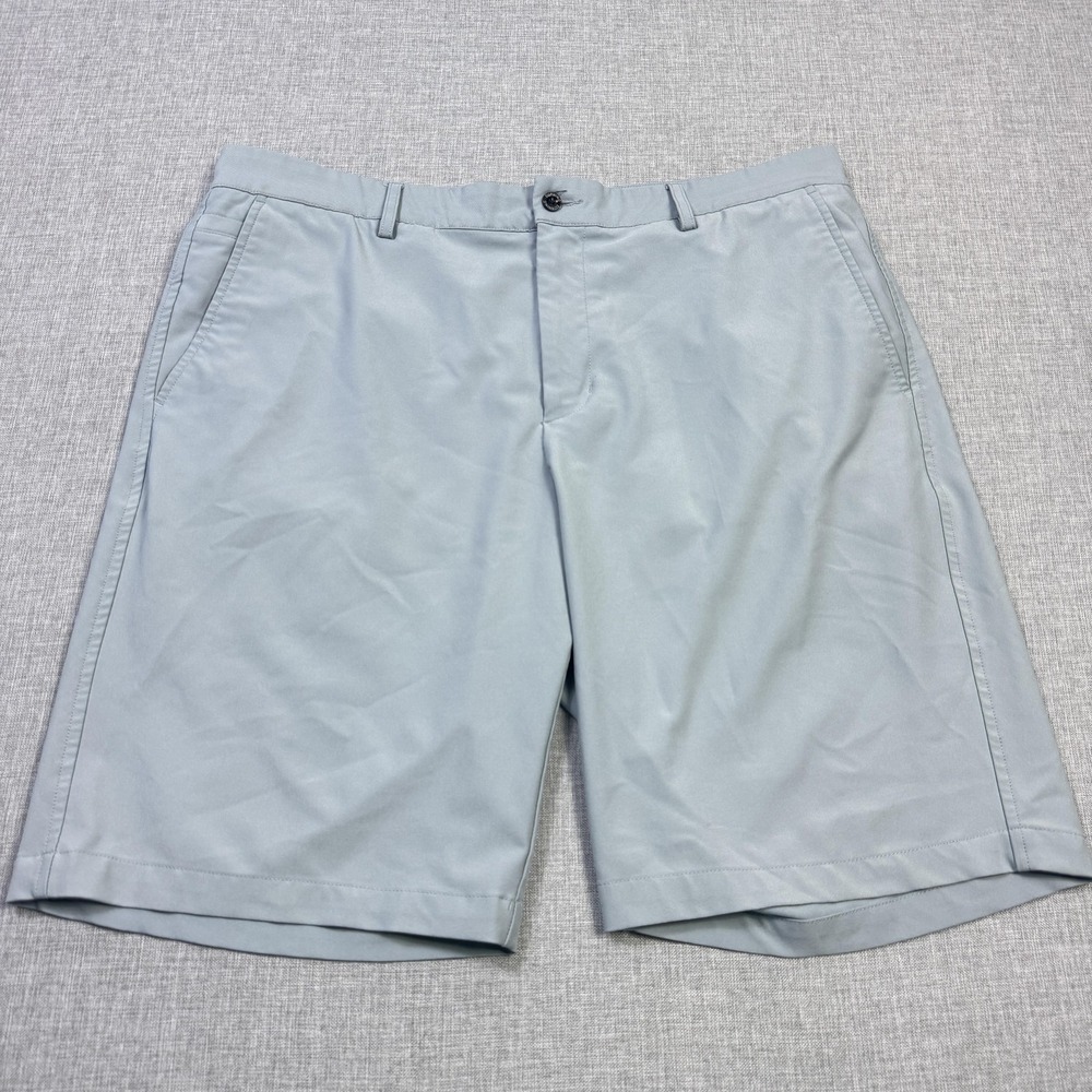 Dunning Performance Chino Shorts Mens 36 Gray Polyester Spandex 10" Inseam